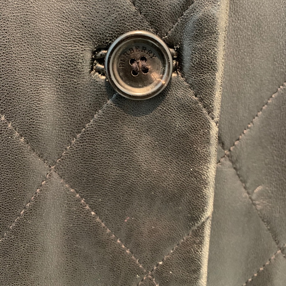 BURBERRY Vintage Quilted Leather Blazer Jacket - Picture 4 of 10